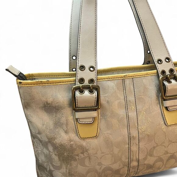 Coach Signature Limited Edition Metallic Silver Slim Tote - Picture 7 of 8